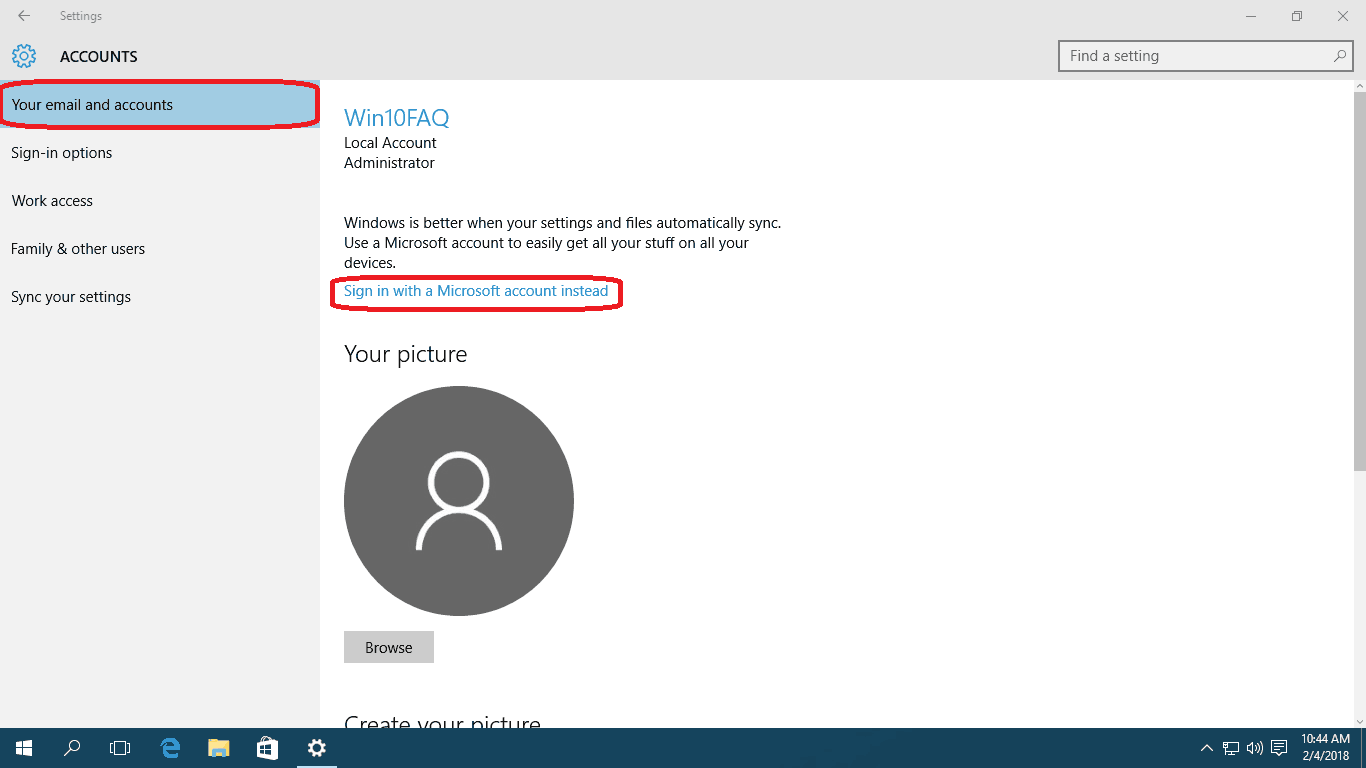 cannot sign into your account windows 10