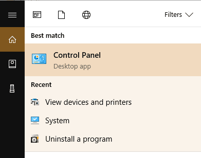 A panel of Applications in the search bar