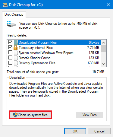 Disk Cleanup & Temporary Internet Files